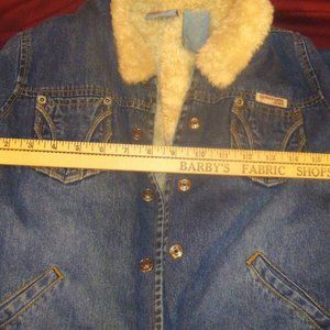 QUICKSILVER ROXY GIRL JEAN DENIM BLUE FAUX FUR LINING szX-LARGE JACKET RB 11579